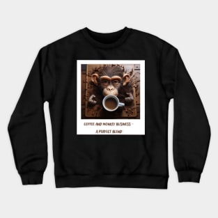 Coffee and Monkey Crewneck Sweatshirt